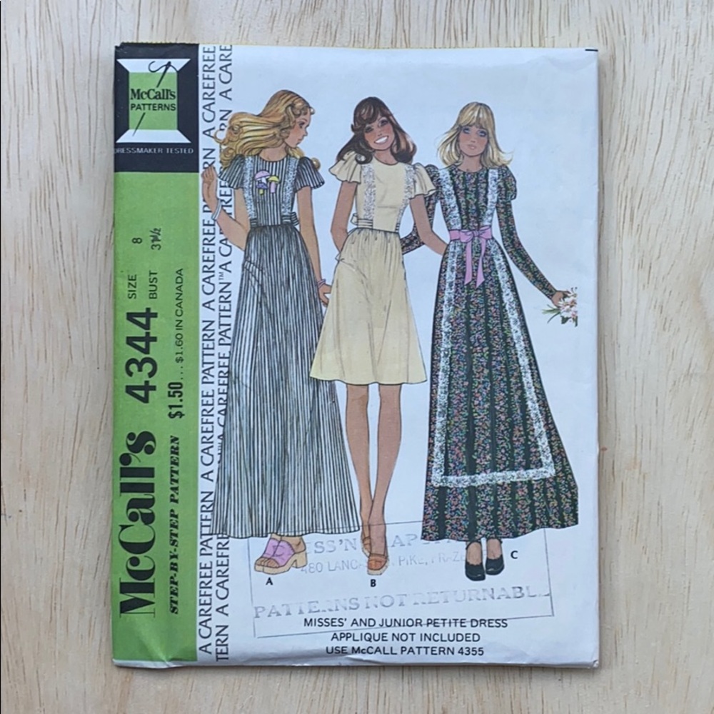 Vintage McCall’s 4344 Sewing Pattern